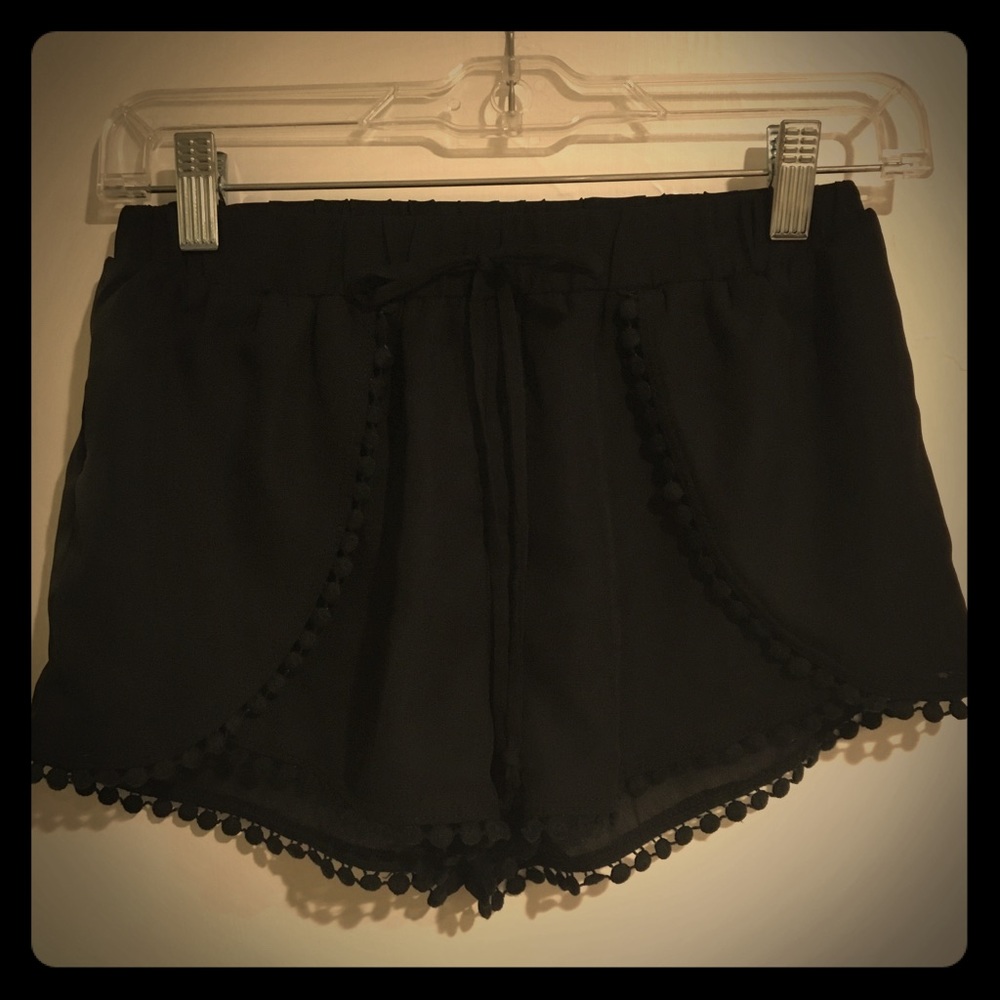 Cozy Casual Sheer Black Shorts